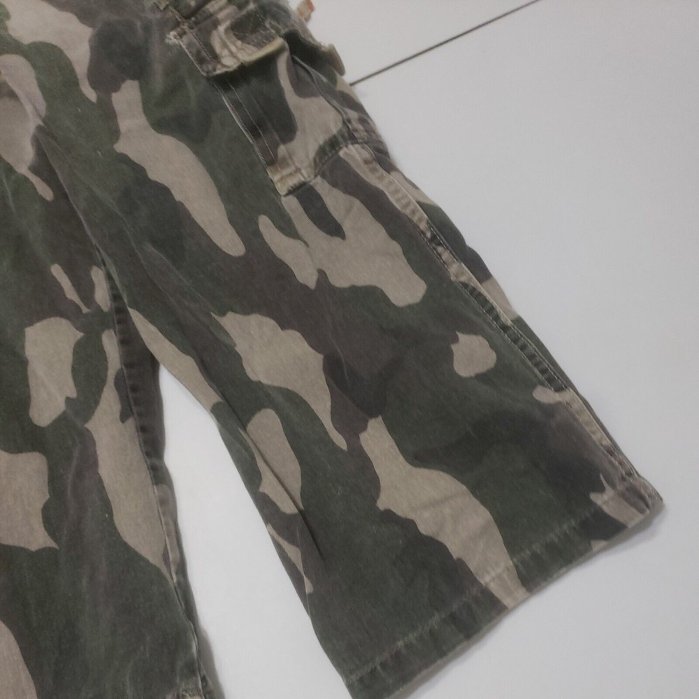Jean Street 101 Boys 6 Straight Green Camouflage Cargo Pockets Flat Front Cotton - Picture 9 of 12
